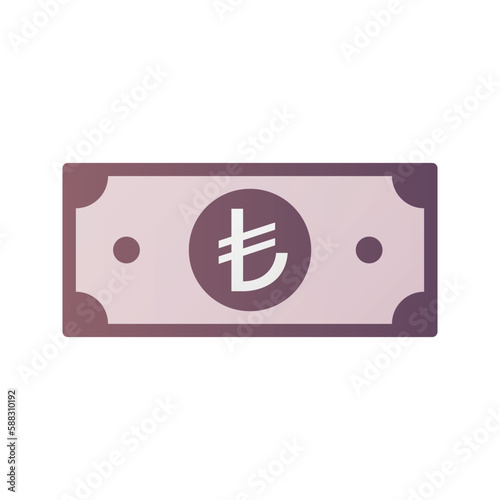 Turkish lira Banknote. Flat style vector money design. turkey currency for web, mobile app and infographics.