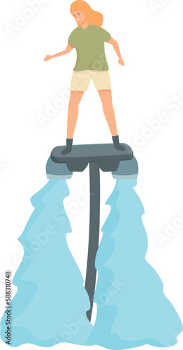 Water fly icon cartoon vector. Summer sea. Flyboard vacation