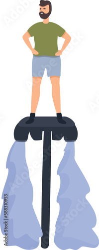 Travel flyboard icon cartoon vector. Summer sport. Action activity