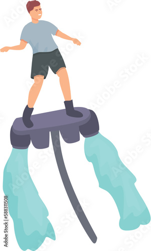 Wave flyboard icon cartoon vector. Summer sport. Action travel