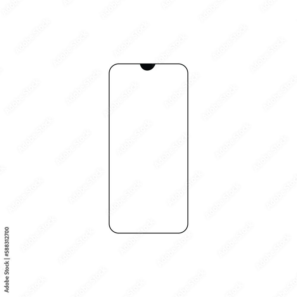 Notch screen phone vector illustration