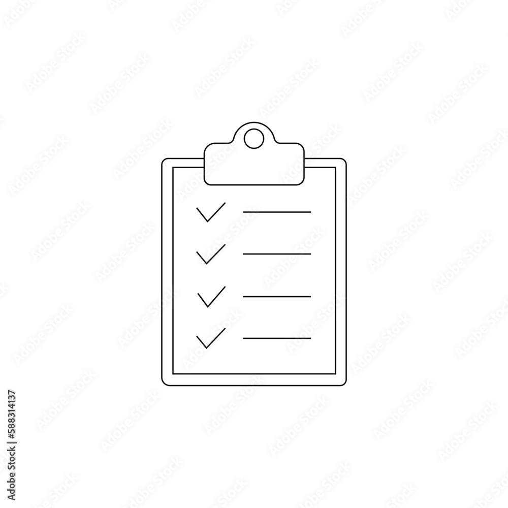 Clipboard line icon. Checklist sign symbol for web site and app design. Clipboard line icon. Checklist sign symbol for web site and app design.