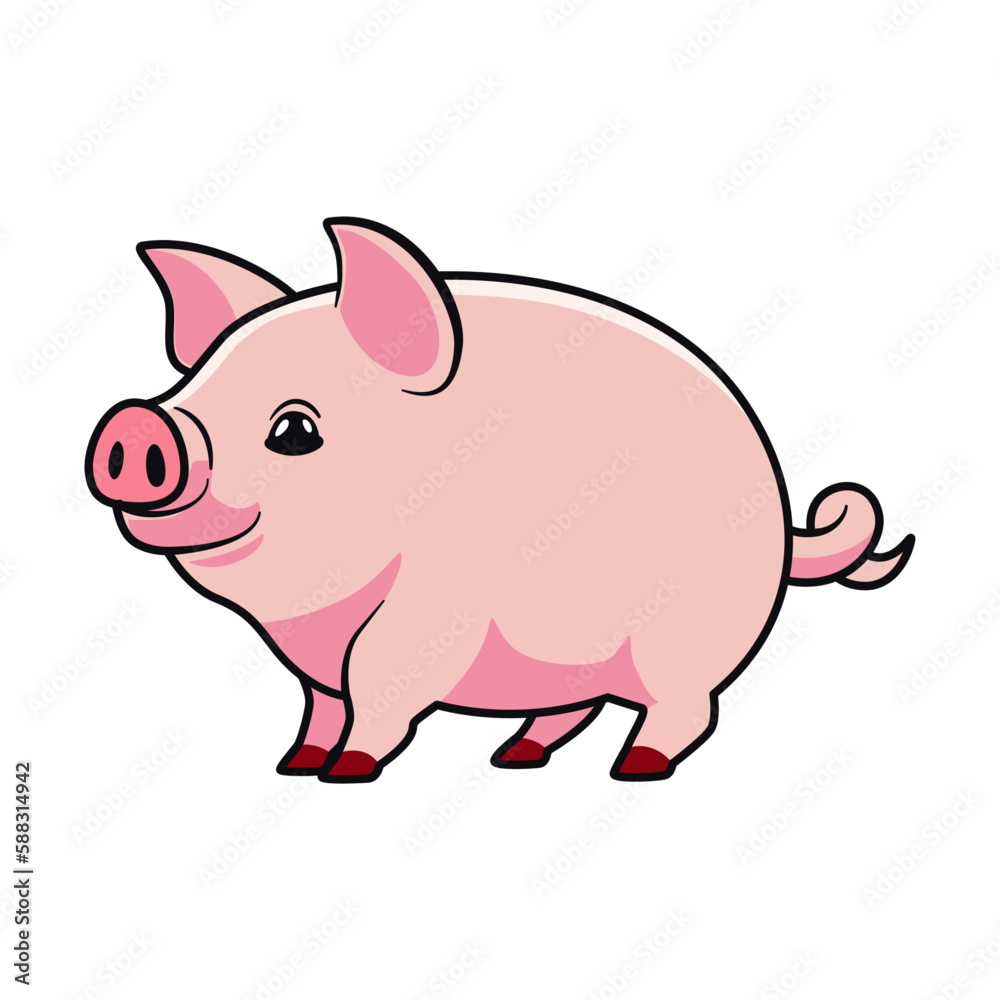 Cute Pig animal vector Cartoon 1 Cute Pig animal vector Cartoon 1