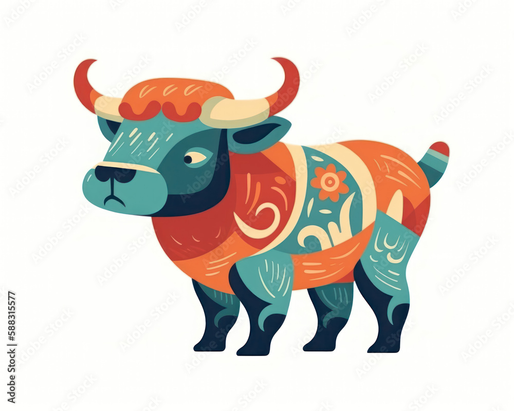Vector illustration of a stylized bull. Vector illustration of a stylized bull.