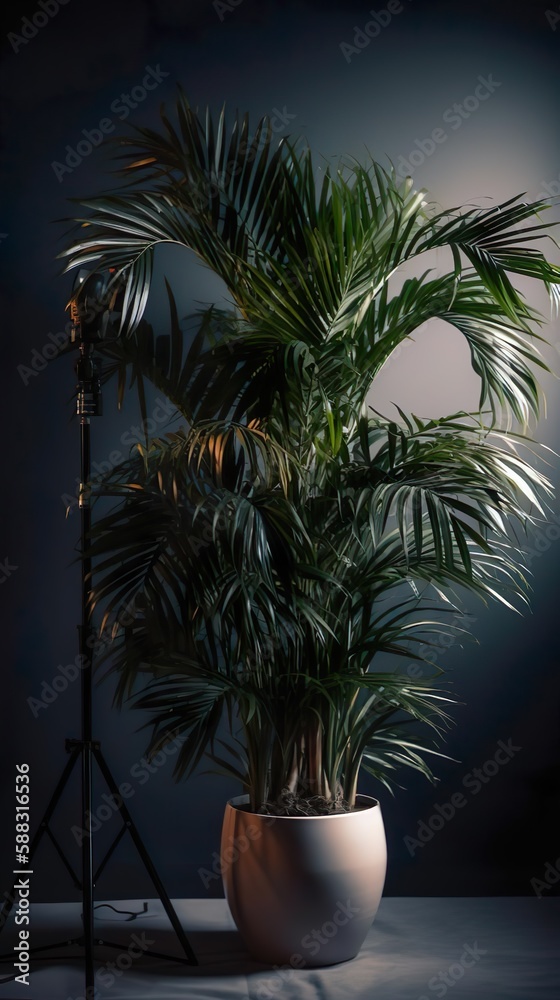 Fototapeta premium Plant on dark background