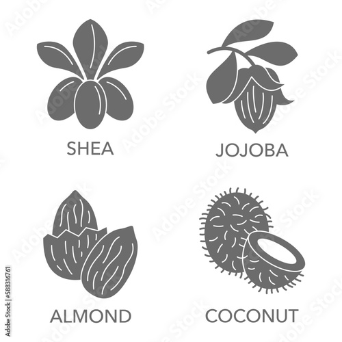 Essential oils set of flat icons
