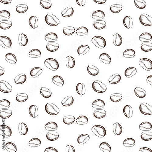 Coffee beans seamless pattern, Abstract seamless pattern, simple print, Repeating texture.