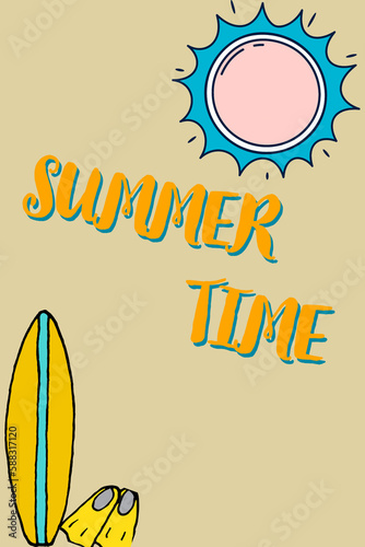 Summer time background with text / Sommer zeit Vektor Grafik mit text / Sommerzeit Hintergund mit text / Ferien / Sommeranfang / social media post / Soziale netzwerke / sommer ferien