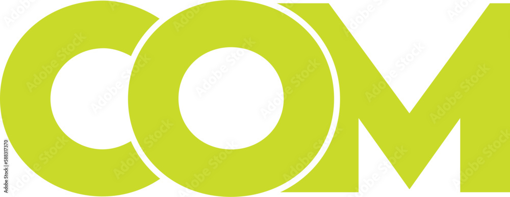 Letter COM logo design on transparent background, COM letter logo