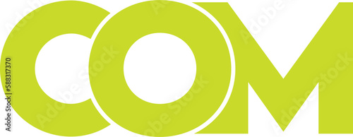 Letter COM logo design on transparent background, COM letter logo