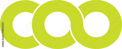 Letter COO logo design on transparent background, COO letter logo