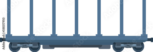 Metal bar wagon icon cartoon vector. Train cargo. Locomotive transport