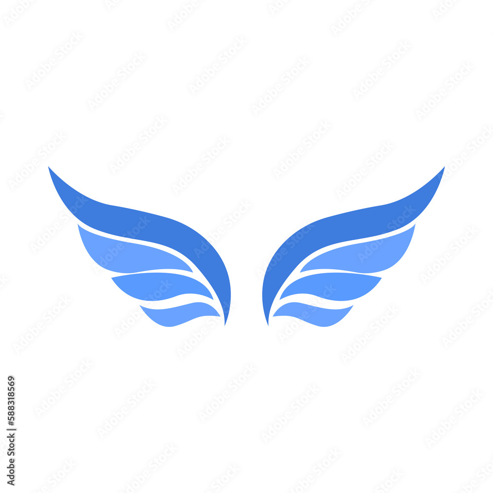 Obraz premium wings icon on a white background, vector illustration