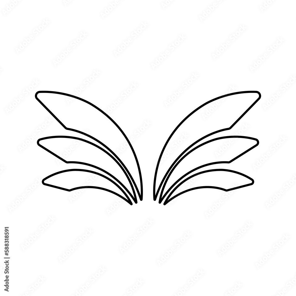 wings icon on a white background, vector illustration wings icon on a white background, vector illustration