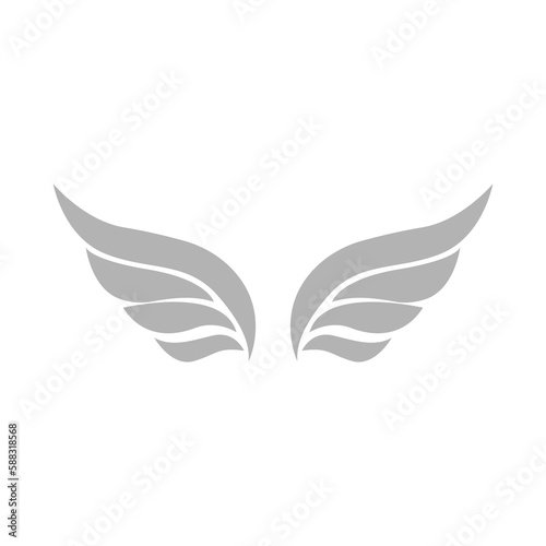 wings icon on a white background, vector illustration