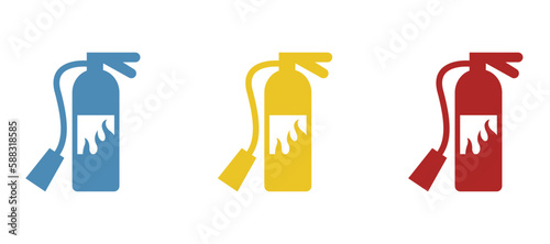 fire extinguisher icon on a white background, vector illustration