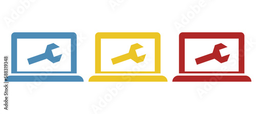 laptop icon, repair concept, vector illustration