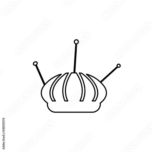 pincushion icon on white background, vector illustration