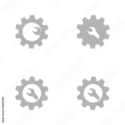 mechanic icon, gear, keys, vector illustration