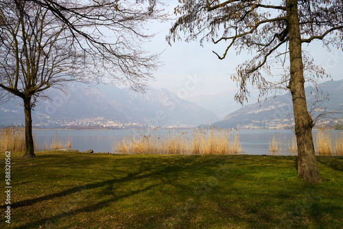 The lake of Annone at Oggiono, Lombardy, italy photo