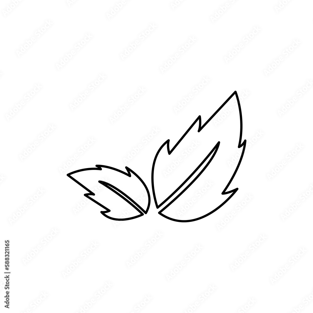 leaves icon on a white background, vector illustration