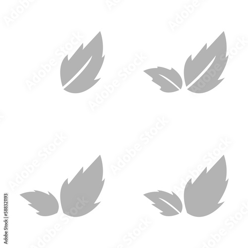 leaves icon on a white background, vector illustration