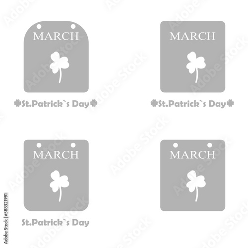 calendar icon, St. Patrick's Day on a white background, vector illustration