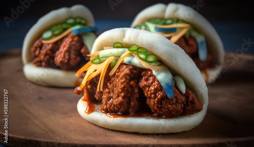 korean fried chicken bao buns