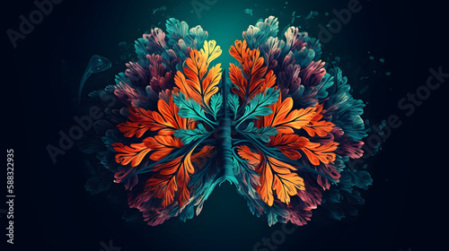 Beauty of the Lungs in Digital Art. Generative AI © PIRMYN