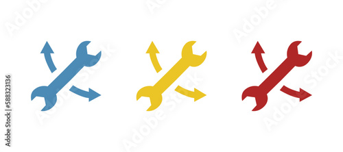 wrench icon, turns, vector illustration