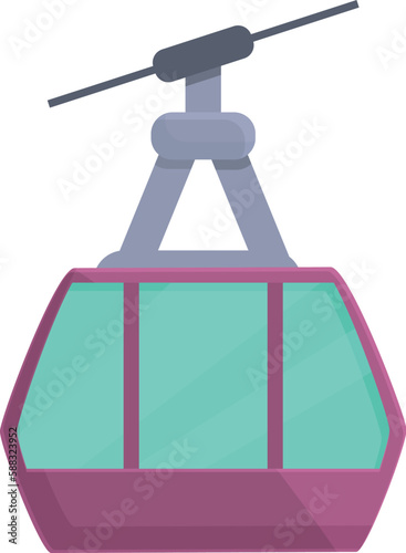 Ski lift icon cartoon vector. Mountain cablecar. Alpine travel