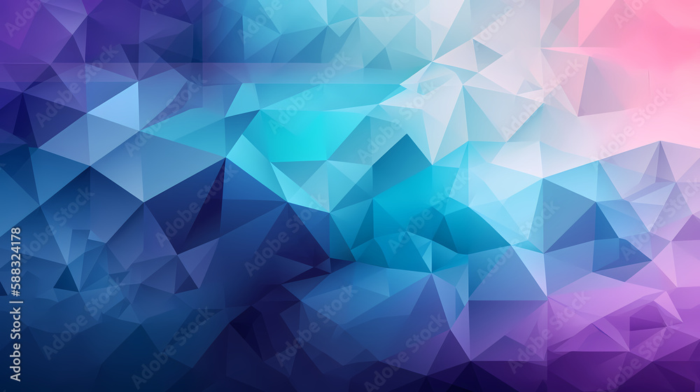 Fototapeta premium Blue abstract polygon triangle background