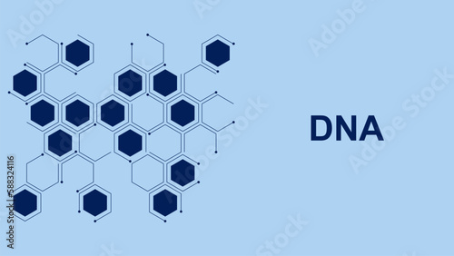 Abstract hexagonal background for dna, atom, neurons. Scientific, medical, chemistry, technology and science backdrop template design.