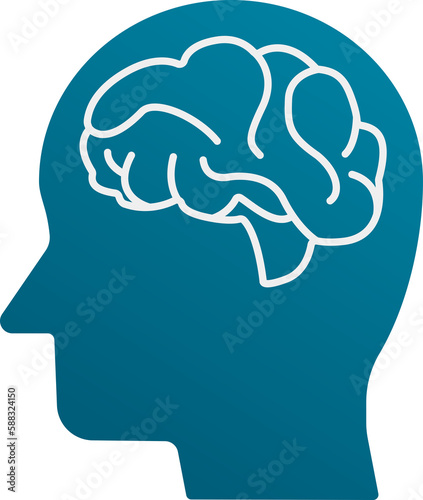 AI, idea and brainstorming design concept with human head icon.
