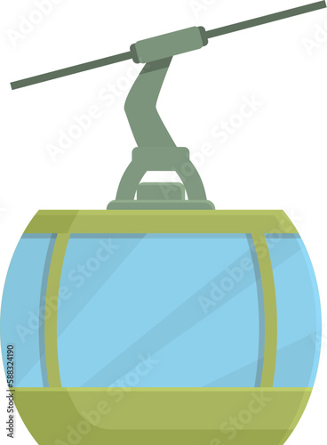 Gondola ski lift icon cartoon vector. Winter cable. Snow resort