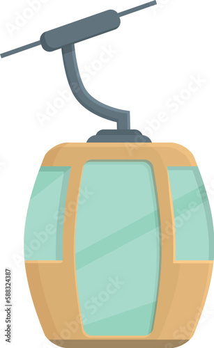Winter ski lift icon cartoon vector. Snow resort. Vacation font