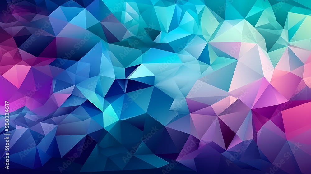 Abstract geometric crystal polygon background background with blue and purple colors Abstract geometric crystal polygon background background with blue and purple colors