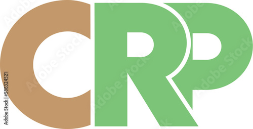 Letter CRP logo design on transparent background, CRP letter logo