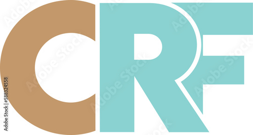 Letter CRF logo design on transparent background, CRF letter logo