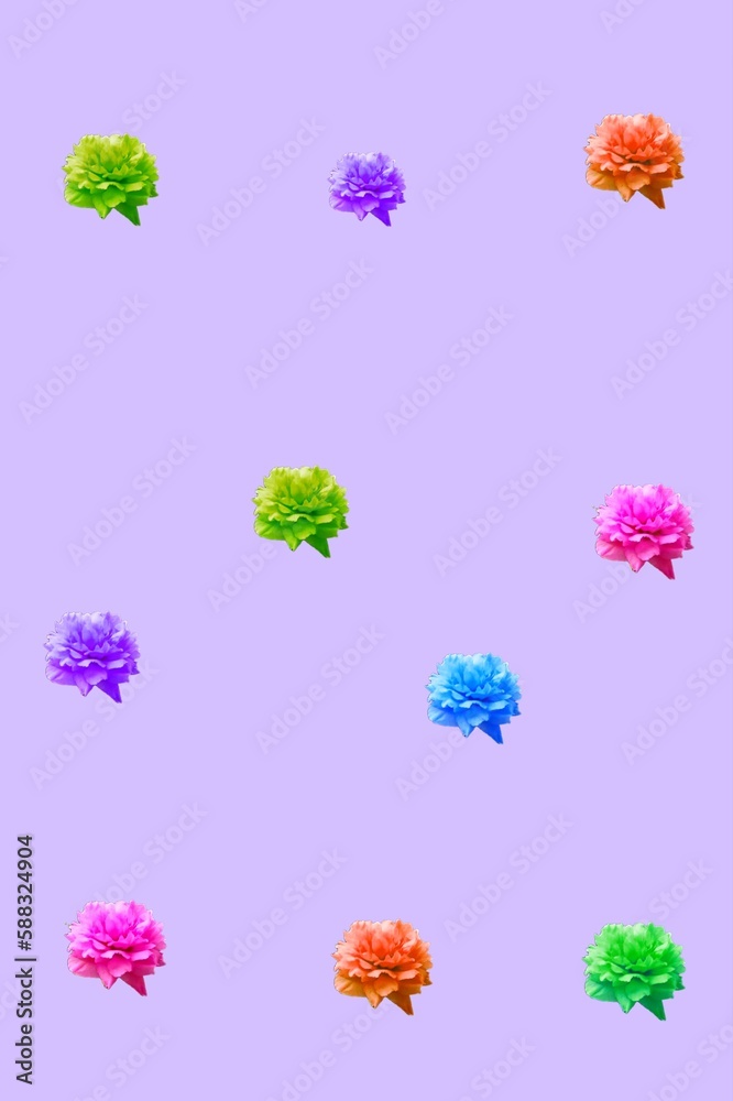 abstract background with flowers on a colored background, vector illustration.