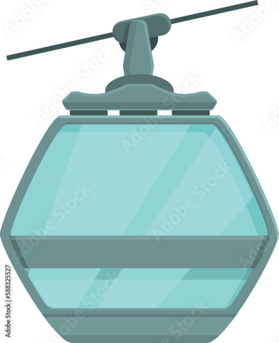 Slope ski lift icon cartoon vector. Winter resort. Skier travel