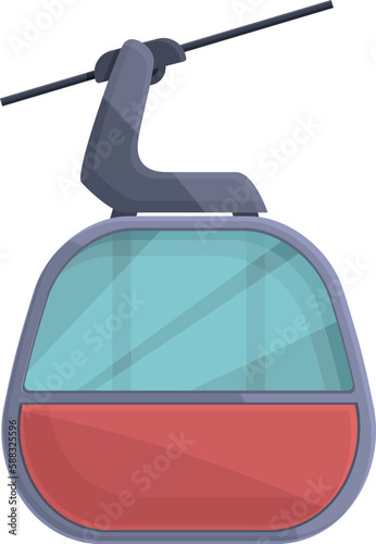 Snow ski lift icon cartoon vector. Winter resort. Slope resort