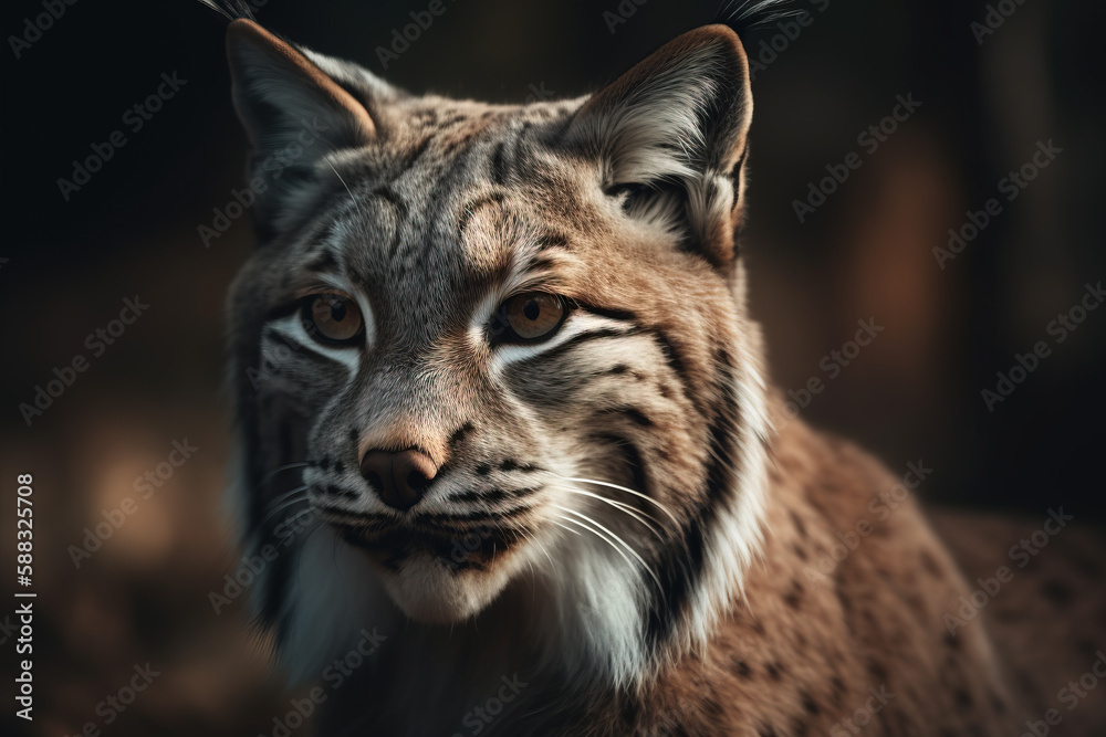 Fototapeta premium Geheimnisvoller Jäger: Ein Luchs in seiner natürlichen Umgebung 7