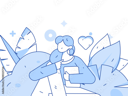 Quiet reading character flat vector concept operation hand drawn illustration
