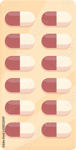 Contraceptive capsule icon cartoon vector. Birth control. Drug blister