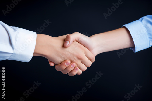 Photo of a handshake, agreement, with Generative AI