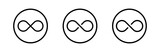 Vector illustration infinity. Isolate symbol of limitless. Icon set of eternity.