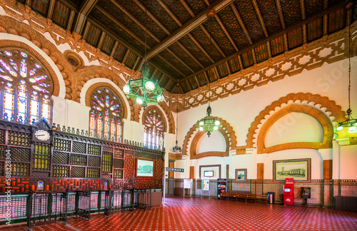 Toledo, Spain. Historical railway station, Castilla la Mancha