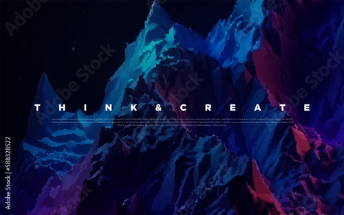 Premium neon light dark abstract colorful paint background with vibrant colors and flowing graphic elements. Modern luxury wallpaper for poster, banner, website, flyer, presentation etc. Vector EPS