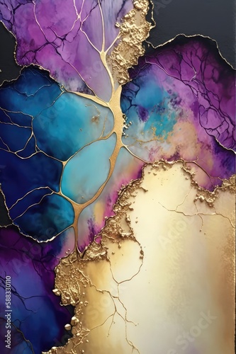 abstract alcohol ink background texture, made with generative ai